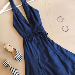 Navy halter dress